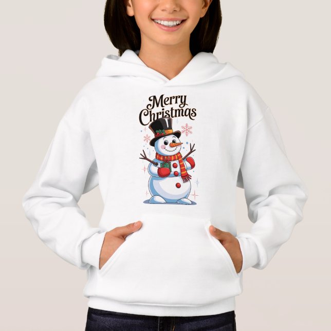 Camiseta Un Noël enchanté : un bonhomme de neige souriant  (Frente)