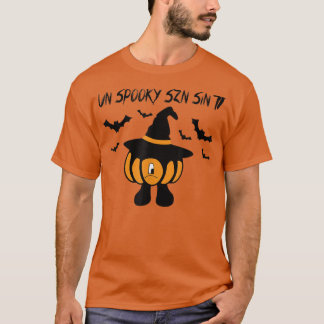 Camiseta Un Spooky Szn Sin Ti Sad Pumpkin Halloween Engraça