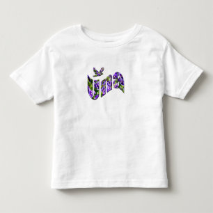 Camiseta Una, Nome Floral Das Raparigas, Logotipo