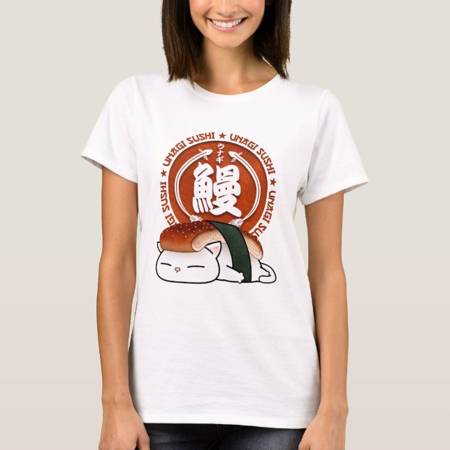 Camiseta Unagi Eel Sushi Cat (Frente)