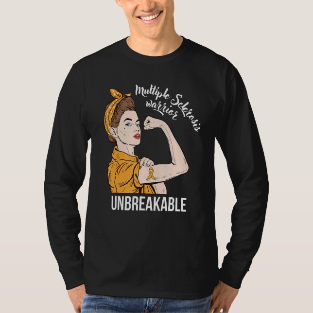 Camiseta Unbreakable Warrior Multiple Sclerosis Awareness M (Frente)