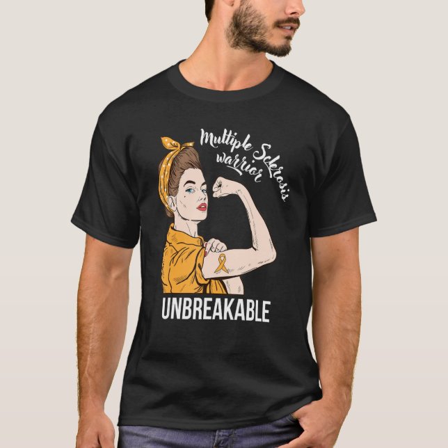 Camiseta Unbreakable Warrior Multiple Sclerosis Awareness M (Frente)