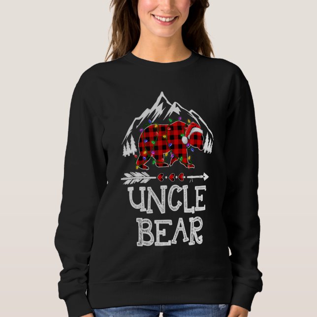 Camiseta Uncle Bear Buffalo Plaid Matching Family Christmas (Frente)
