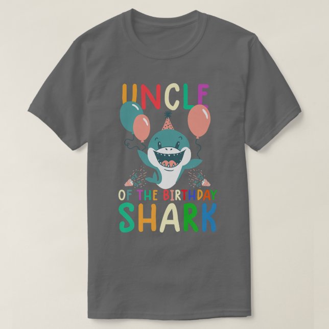 Camiseta Uncle of the birthday shark shirt birthday family  (Frente do Design)