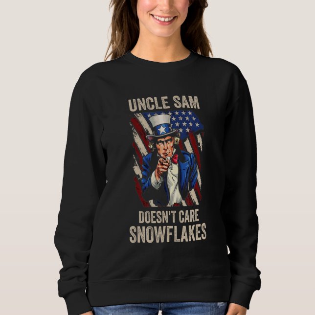 Camiseta Uncle Sam Doesn't Care Snowflakes American Flag_10 (Frente)