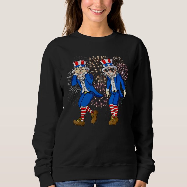 Camiseta Uncle Sam Griddy Dance  4th of July Fireworks (Frente)