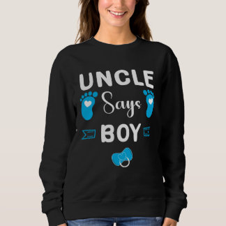 Camiseta Uncle says boy gender reveal party matching family