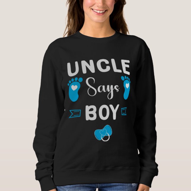 Camiseta Uncle says boy gender reveal party matching family (Frente)