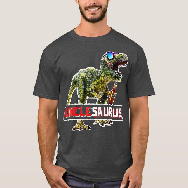 Camiseta Unclesaurus Rex Beer  T Rex Dinosaur Fun Uncle (Frente)