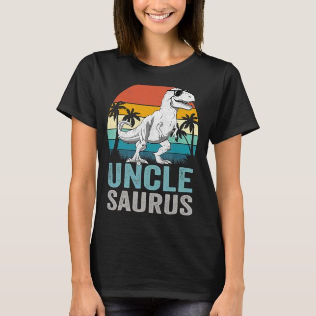 Camiseta Unclesaurus Rex Dinosaur Tio Surus Matriz Familiar (Frente)