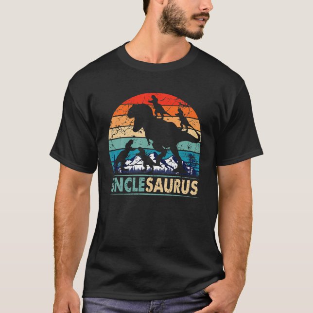 Camiseta Unclesaurus T Rex Uncle Dinosaur 4 Kids Father's D (Frente)