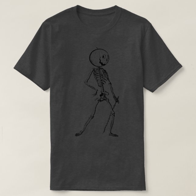 Camiseta Undead Pumpkin Head Skeleton  (Frente do Design)