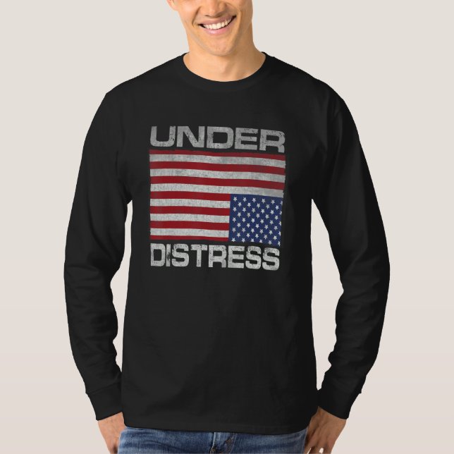 Camiseta Under Distress Tattered Upside Down American Flag (Frente)