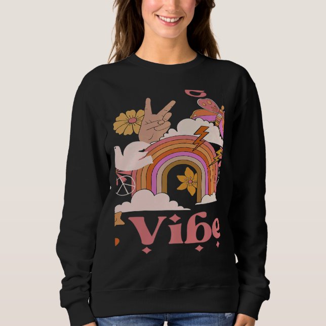 Camiseta Undergrad Vibes School Groovy Retro Boho Rainbow C (Frente)