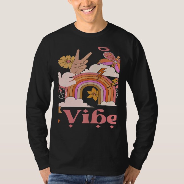 Camiseta Undergrad Vibes School Groovy Retro Boho Rainbow C (Frente)