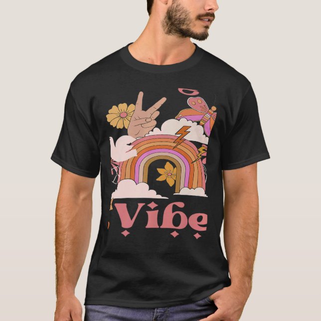 Camiseta Undergrad Vibes School Groovy Retro Boho Rainbow C (Frente)