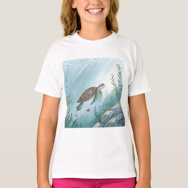 Camiseta Underwater world with turtle (Frente)