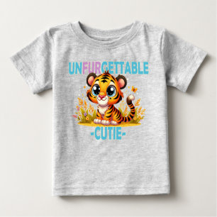 Camiseta Unfurgettable Cutie, trocadilho. Cartoon Baby Tige
