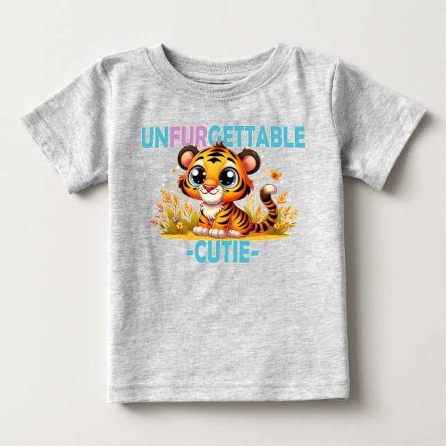 Camiseta Unfurgettable Cutie, trocadilho. Cartoon Baby Tige (Frente)