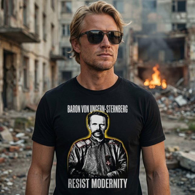 Camiseta Ungern Sternberg Resiste à Modernidade Tradicional (Criador carregado)