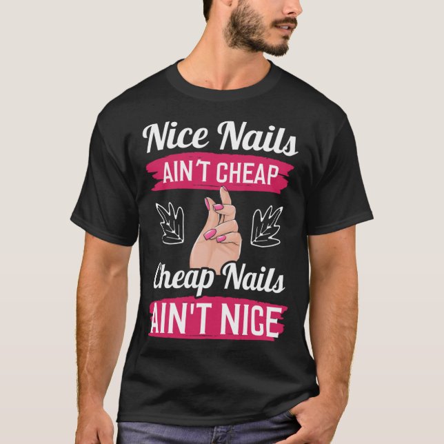 Camiseta Unhas bonitas de impressão digital não Unhas barat (Frente)