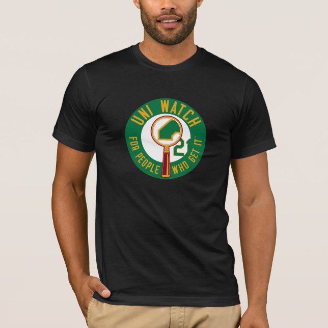 Camiseta Uni relógio: Lupa verde (Frente)