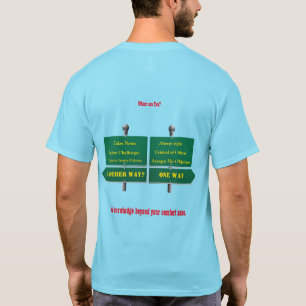 Camiseta Uni-sex Humor Além da Sua Zona de Confort