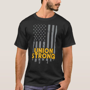 Camiseta União Forte Bandeira Americana Patriótica Dia do T