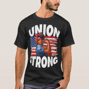 Camiseta União Forte Feliz Dia do Trabalhador Decoração da
