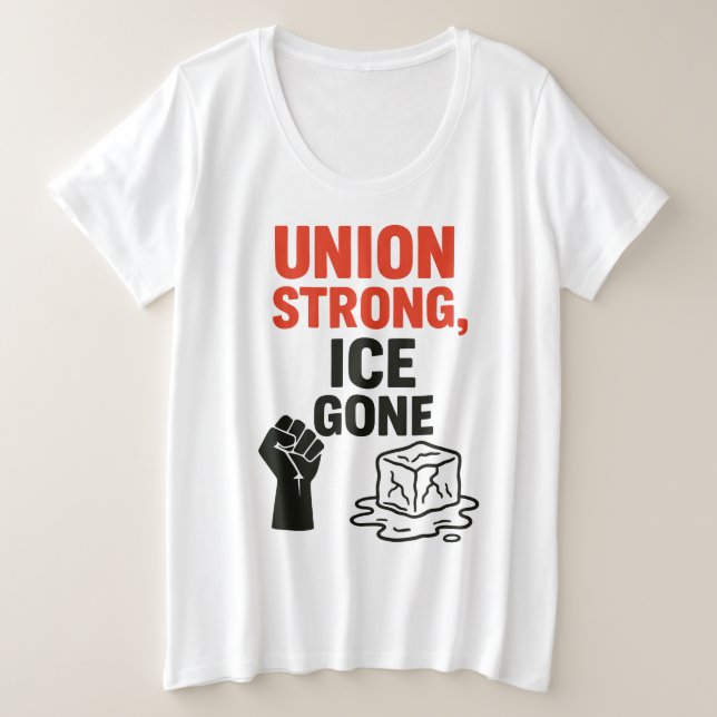 Camiseta União Forte, GELO... Protestos contra a imigração, (Frente do Design)