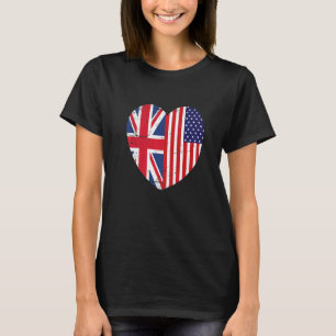 Camiseta União Jack e Estados Unidos da América Bandeira Re