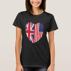Camiseta União Jack e Estados Unidos da América Bandeira Re