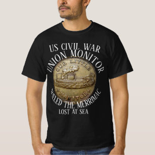 CAMISETA UNIÃO MONITORA A GUERRA CIVIL DOS EUA VERSUS MERRI