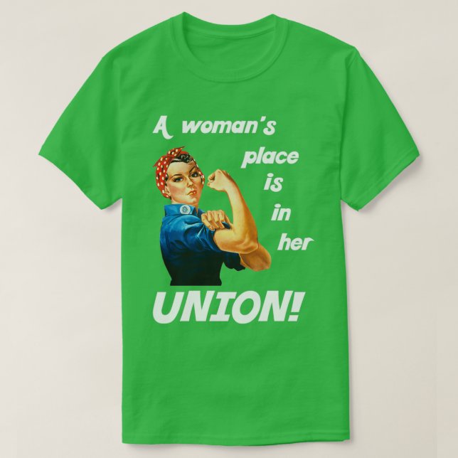 Camiseta União Pro Forte Orgulho Rosie the Riveter (2 (Frente do Design)