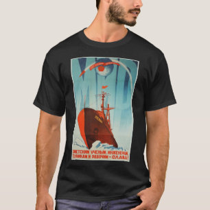 Camiseta União Soviética URSS Propaganda Espacial Viagem Vi