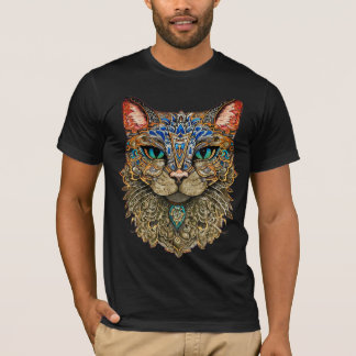 Camiseta Única de Mandala de Gato para Amantes de