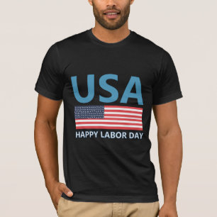 Camiseta única do dia de trabalho feliz dos EUA