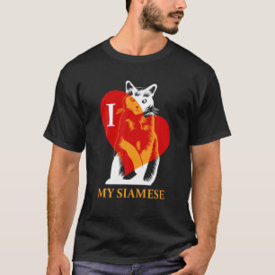 Camiseta Única E Engraçada Eu Amo O Meu Casulo Siamês Melho