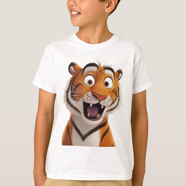 Camiseta Única Tigre de Conversação: Ouça Sua História! (Frente)