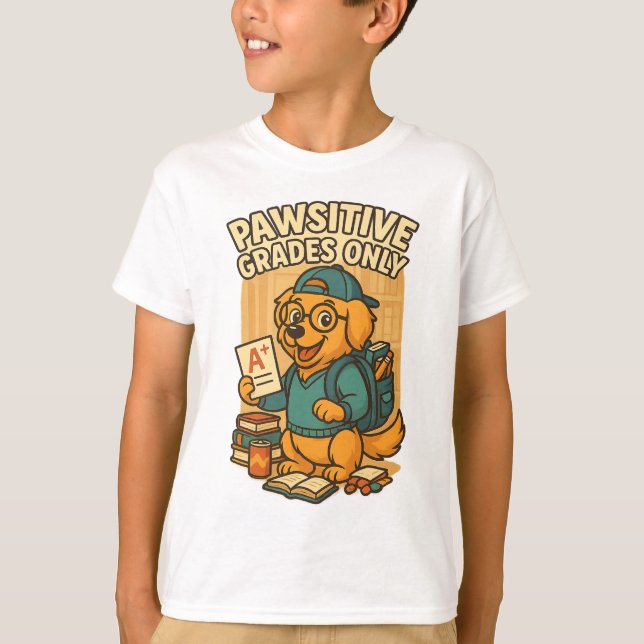 Camiseta Unicamente Grades Pawsitivas - Voltar à Camisa-T d (Frente)