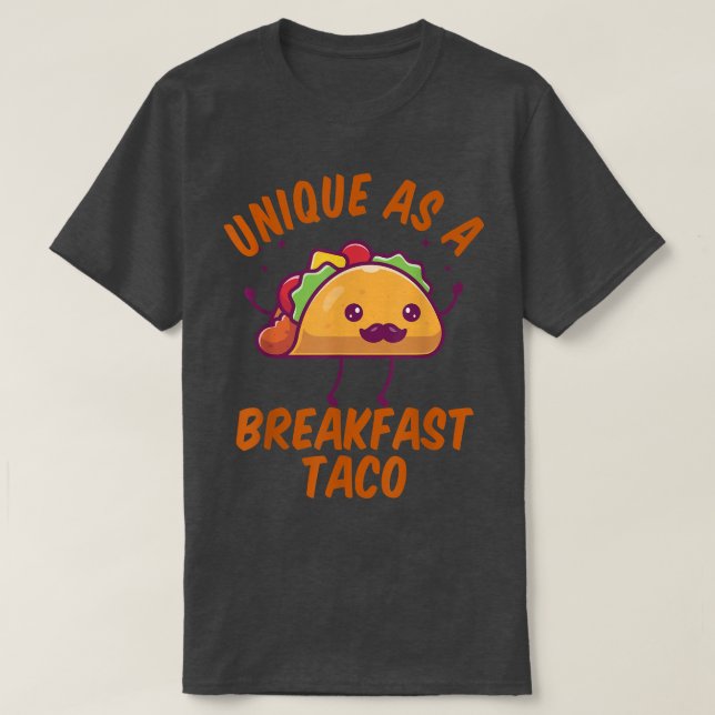 Camiseta Único Como Um Café Da Manhã Taco Feliz Sorrindo Ka (Frente do Design)