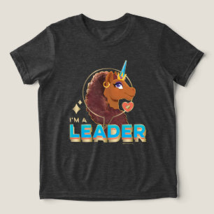 Camiseta Único Design do Unicórnio "Sou um Líder"