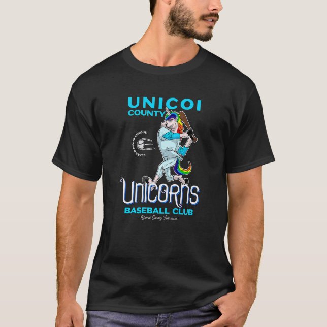 Camiseta Unicoi County Unicorns Minor League Baseball Team (Frente)