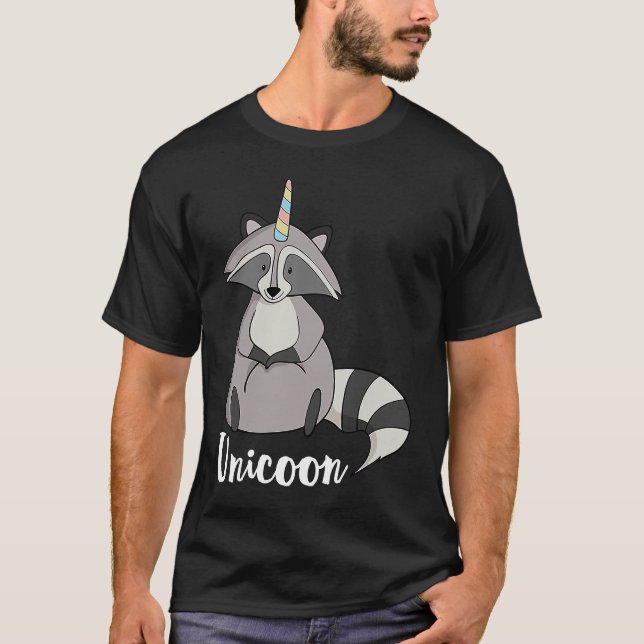 Camiseta Unicon Raccoon com Unicorn Horn (Frente)