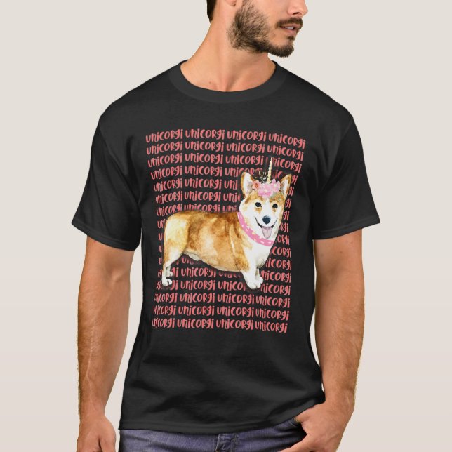 Camiseta Unicorgi Corgicorn Unicórn Corgi (Frente)
