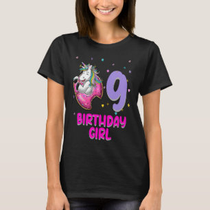 Camiseta Unicórica Rosquinha 9º Aniversário Rapariga Adora 