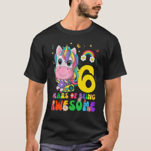 Camiseta Unicorn 6 Birthday 6 Anos Meninas Princesa P
