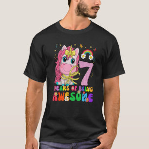 Camiseta Unicorn 7 Birthday 7 Anos Meninas Princesa P