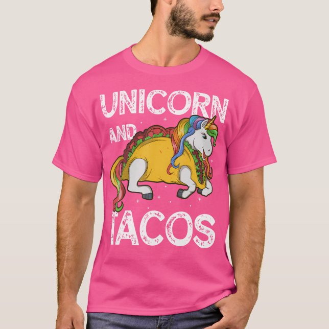 Camiseta Unicorn And Tacos Rainbow Taco Squad Party (Frente)