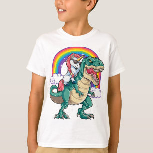 Camiseta Unicorn Andando T rex Dinossauro Meninas Mulheres